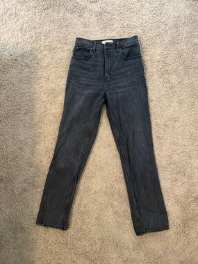 Abercrombie & Fitch High-Rise Straight Leg Jeans - Black